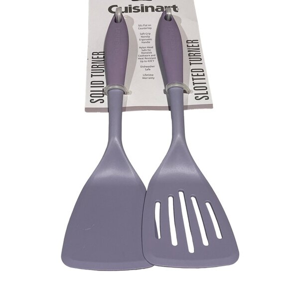 Cuisinart Nylon Solid Turner & Slotted Turner lavender purple NEW WITH TAGS! - Picture 1 of 4